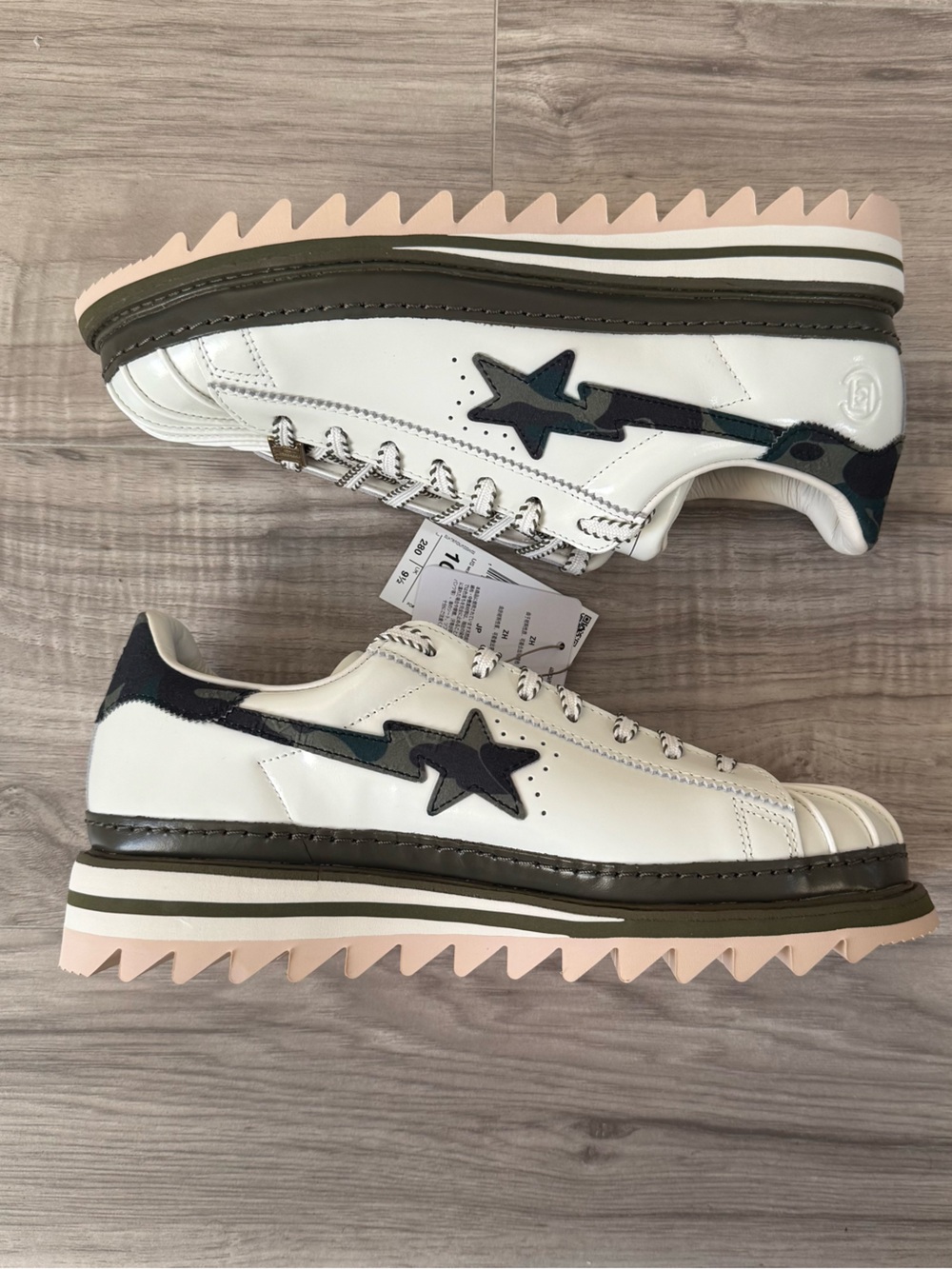 CLOT x BAPE x Adidas Superstar ‘Off White Olive Cargo’ KJ1473 Sz Multiple NEW